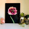 Original Anemone Painting, Textured Floral Art, 24x18